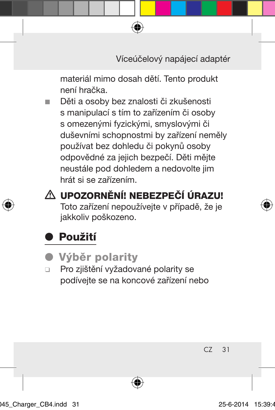 Použití ● výběr polarity | Powerfix Power Socket Switch User Manual | Page 31 / 92