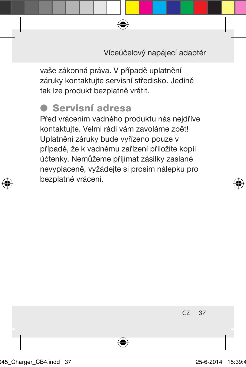 Servisní adresa | Powerfix Power Socket Switch User Manual | Page 37 / 92