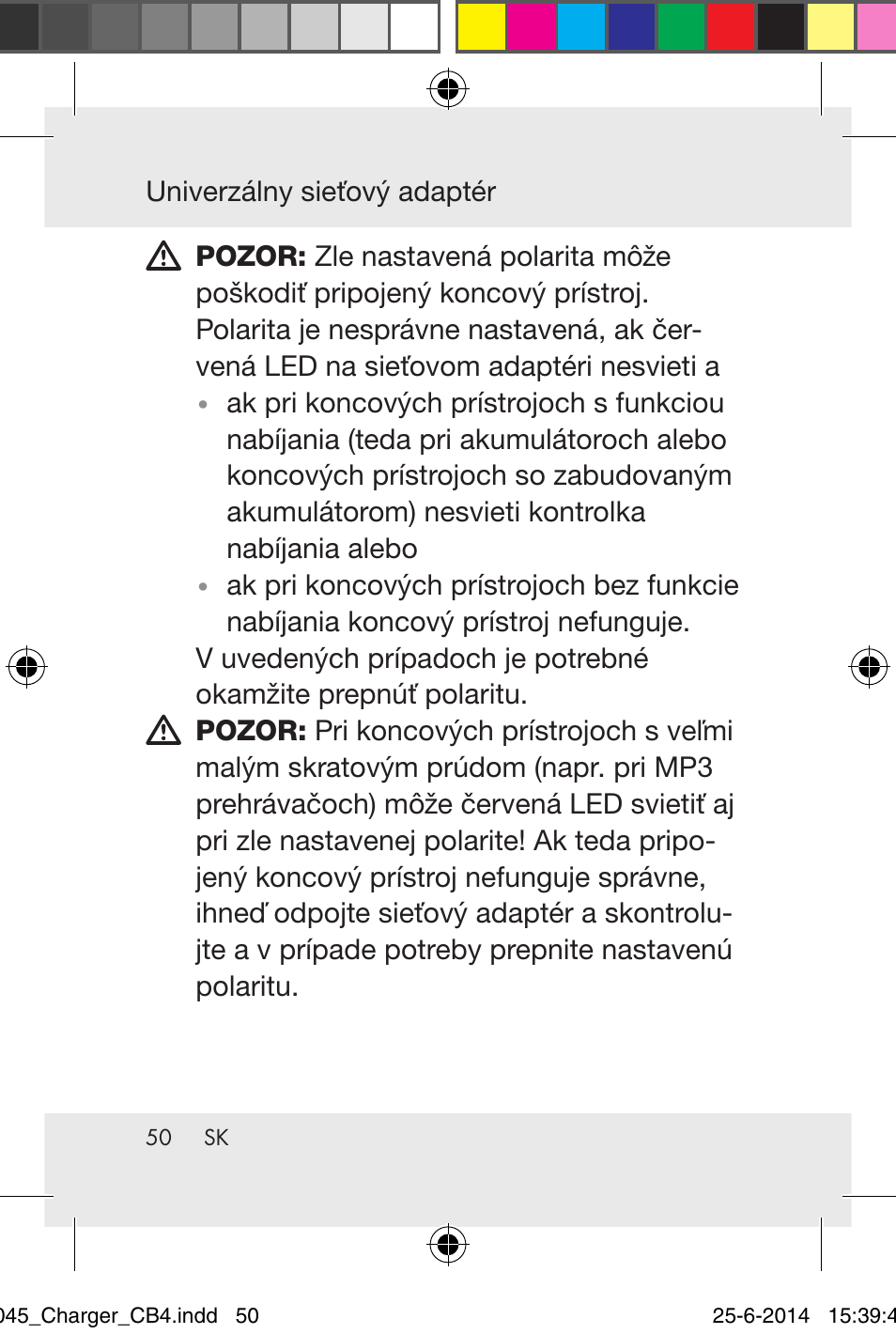 Univerzálny sieťový adaptér | Powerfix Power Socket Switch User Manual | Page 50 / 92