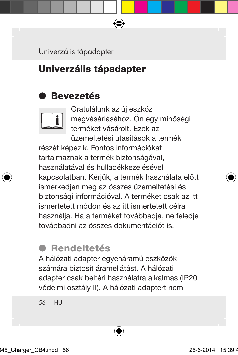 Univerzális tápadapter ● bevezetés, Rendeltetés | Powerfix Power Socket Switch User Manual | Page 56 / 92