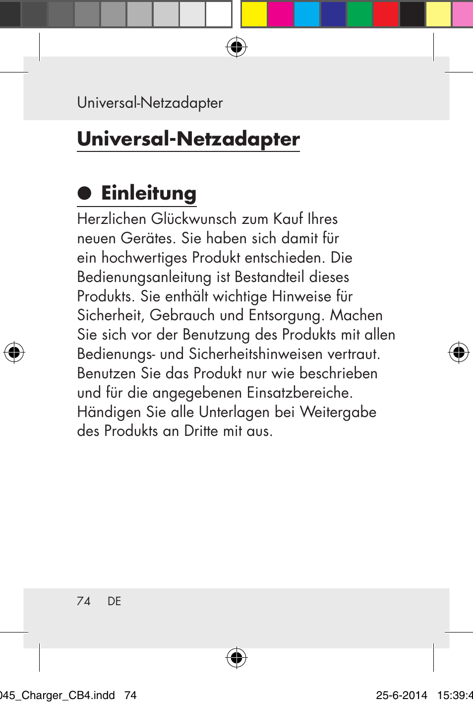 Universal-netzadapter ● einleitung | Powerfix Power Socket Switch User Manual | Page 74 / 92