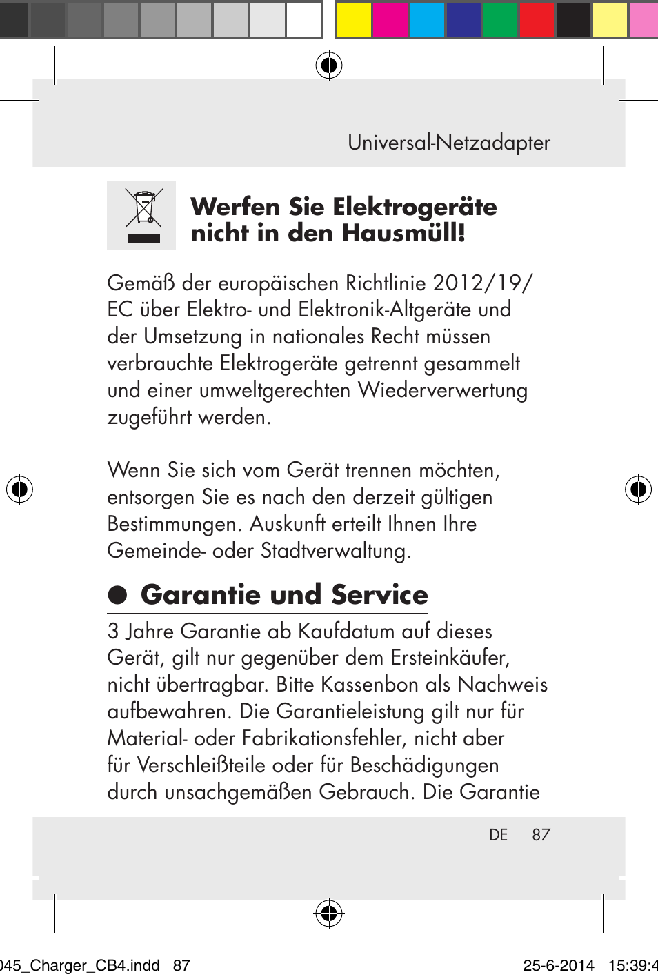 Garantie und service | Powerfix Power Socket Switch User Manual | Page 87 / 92