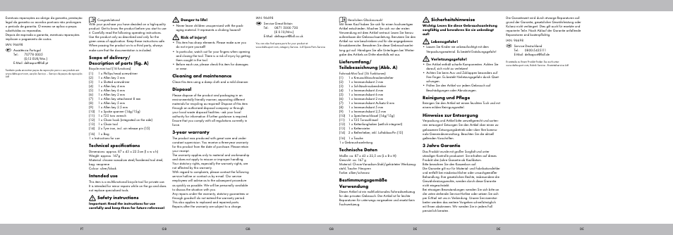 Powerfix Bicycle Tool User Manual | Page 2 / 2