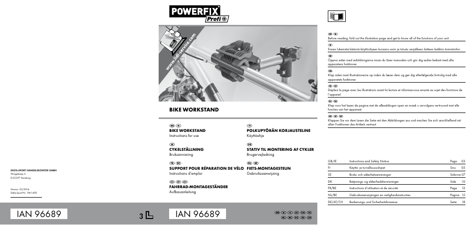Powerfix Bike Workstand User Manual | 20 pages