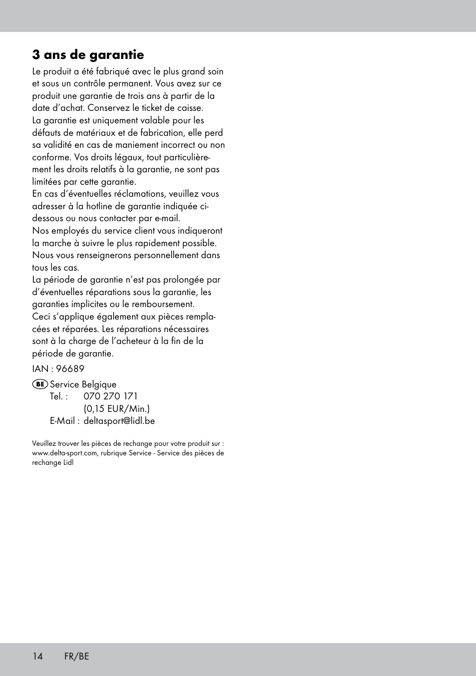 3 ans de garantie | Powerfix Bike Workstand User Manual | Page 14 / 20