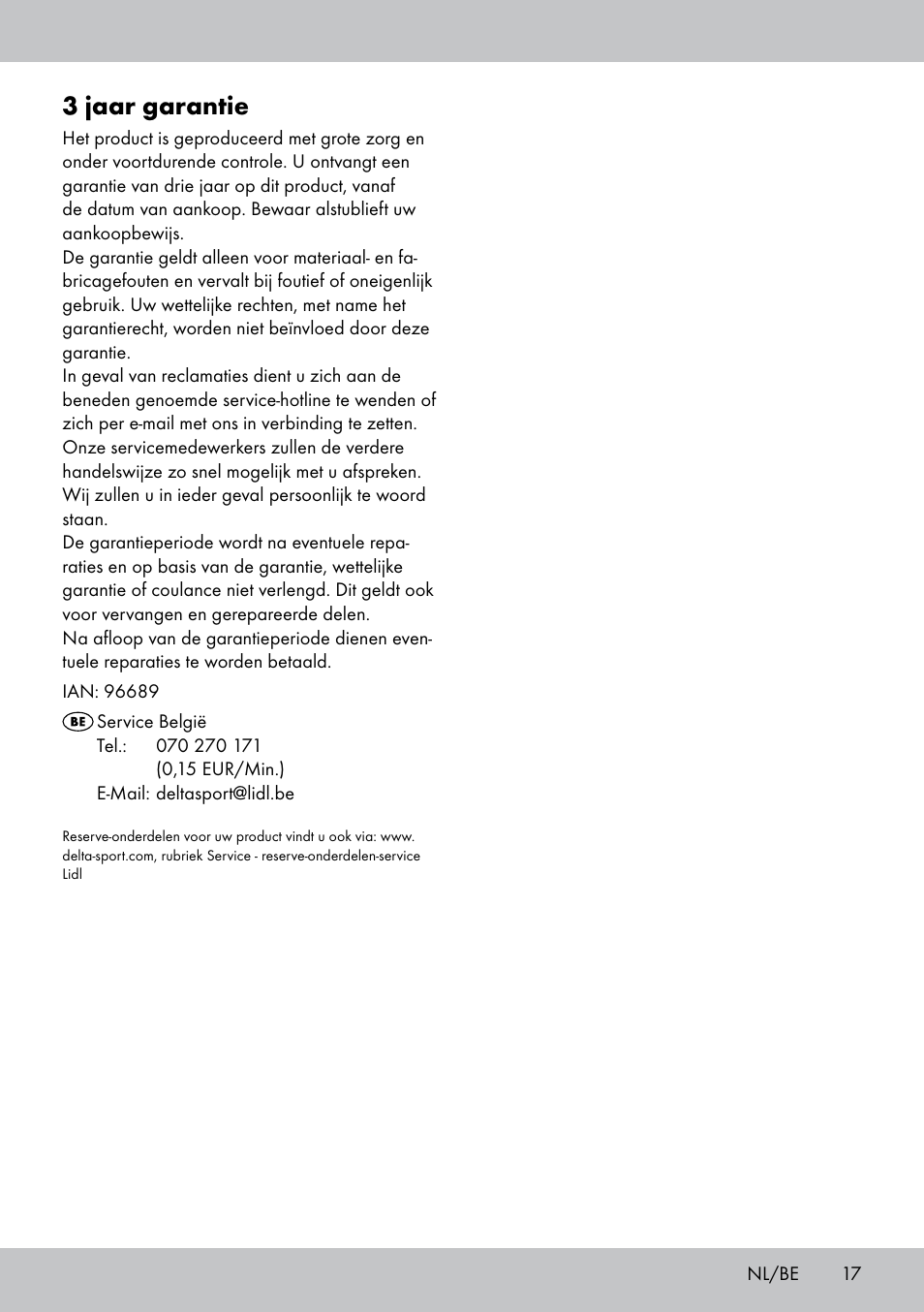 3 jaar garantie | Powerfix Bike Workstand User Manual | Page 17 / 20