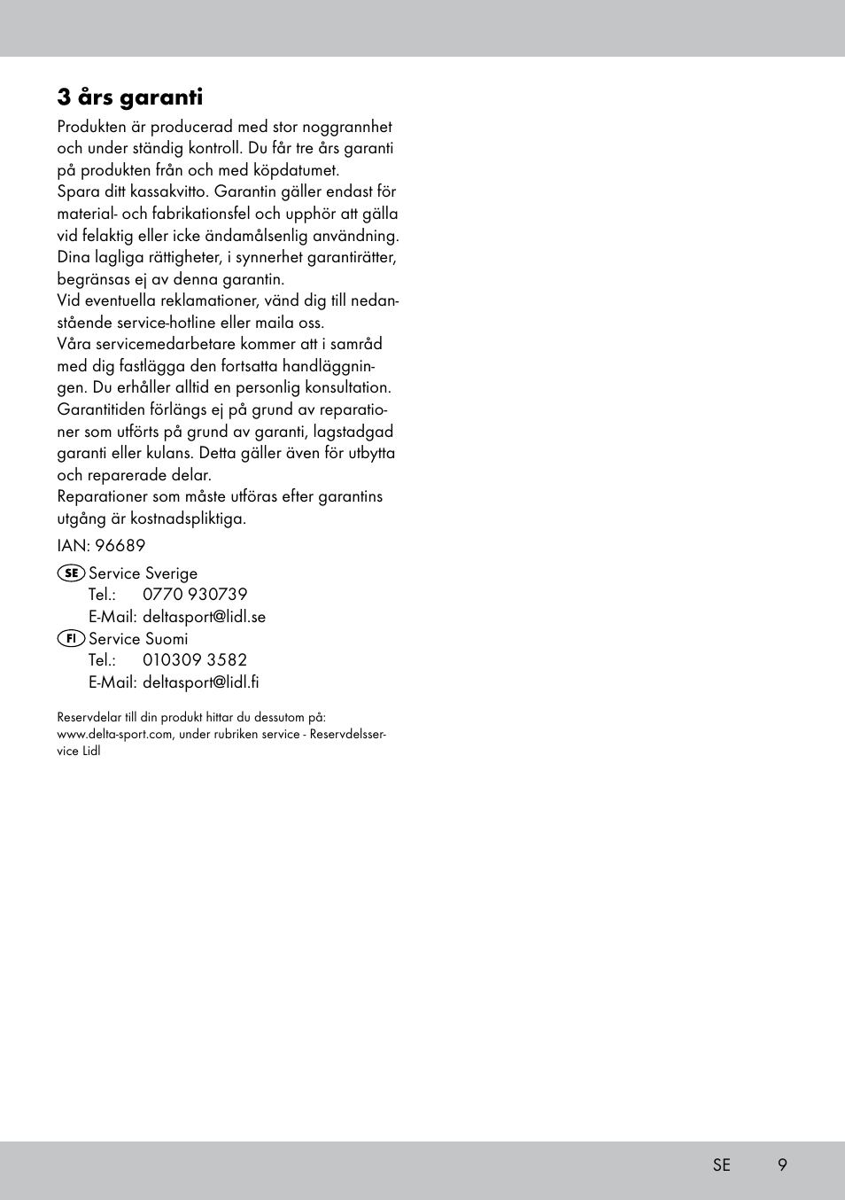 3 års garanti | Powerfix Bike Workstand User Manual | Page 9 / 20