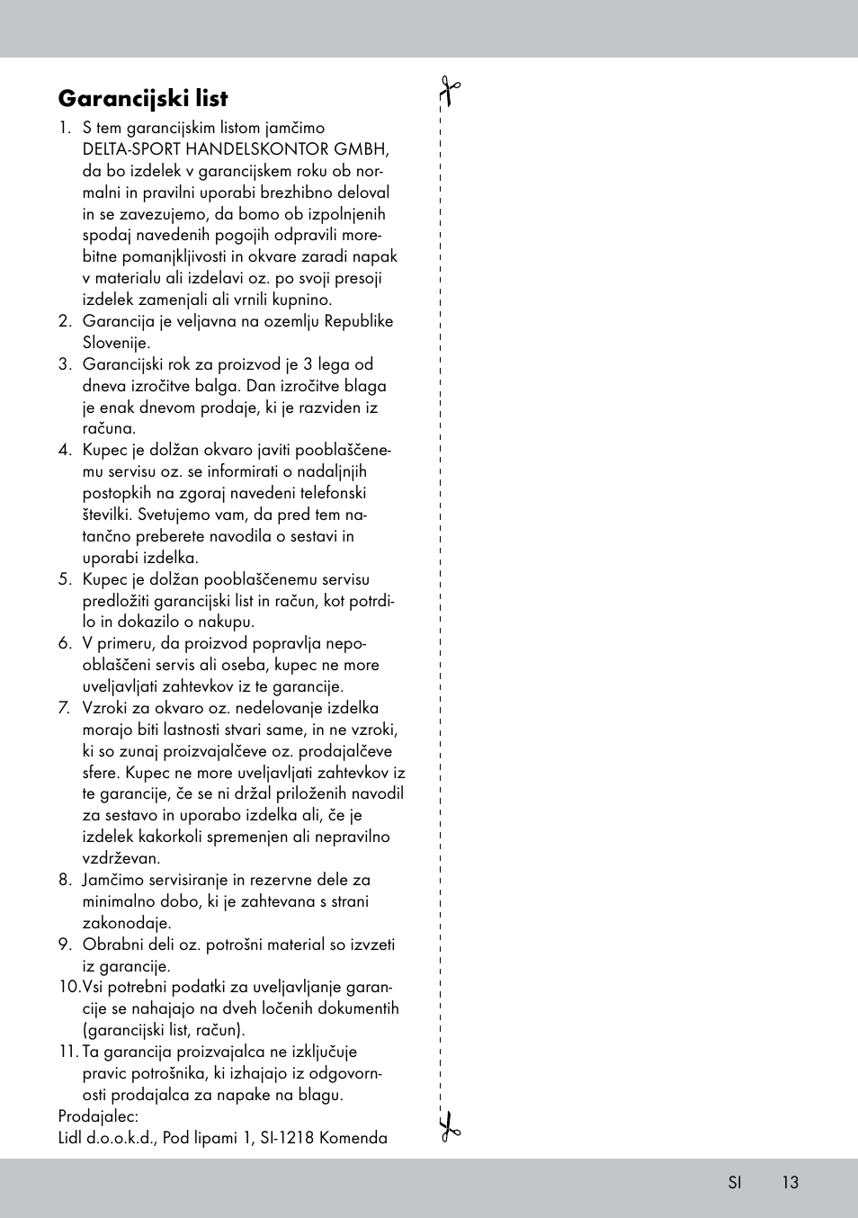 Garancijski list | Powerfix Bike Workstand User Manual | Page 13 / 22