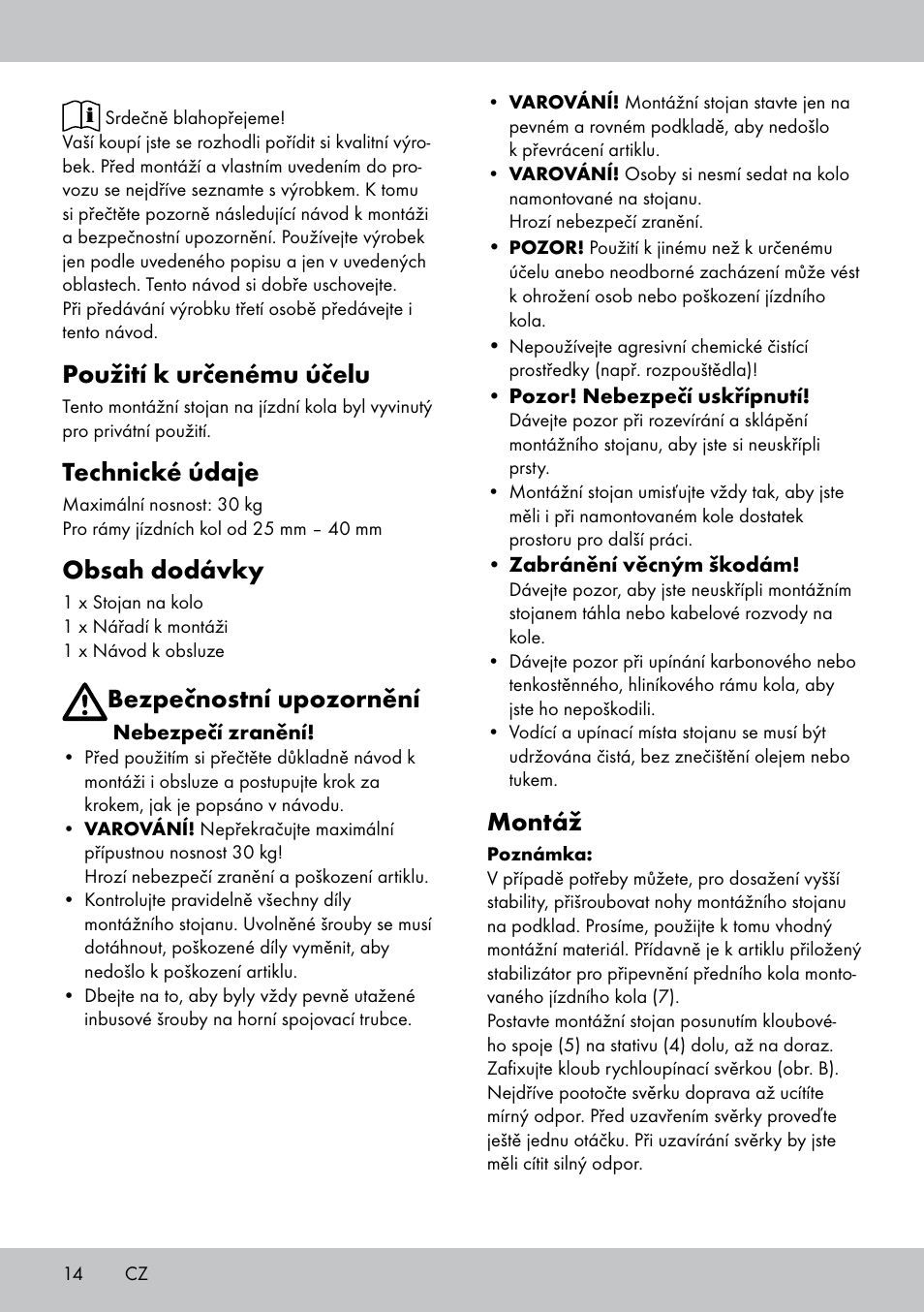 Powerfix Bike Workstand User Manual | Page 14 / 22