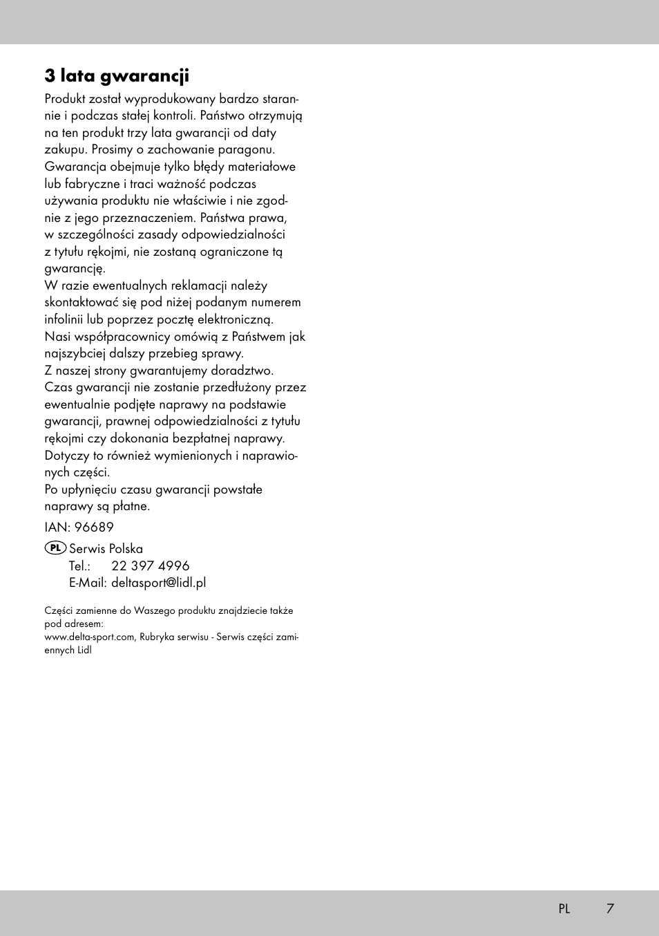 3 lata gwarancji | Powerfix Bike Workstand User Manual | Page 7 / 22
