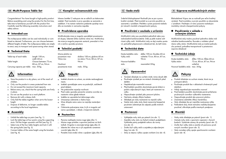 Powerfix Multi-Purpose Table Set User Manual | Page 3 / 4