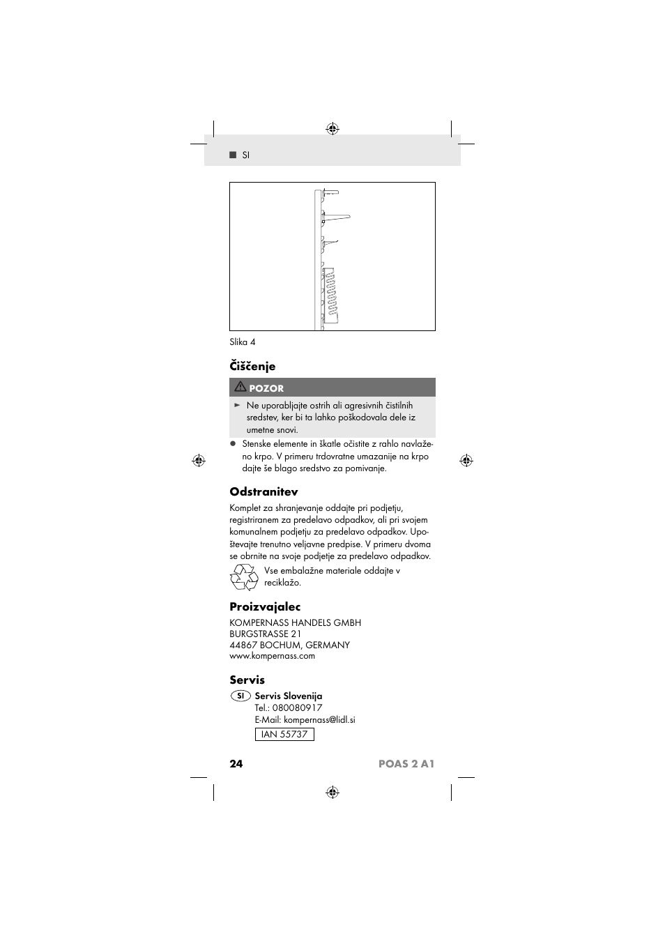 Čiščenje, Odstranitev, Proizvajalec | Servis | Powerfix POAS 2 A1 User Manual | Page 26 / 47