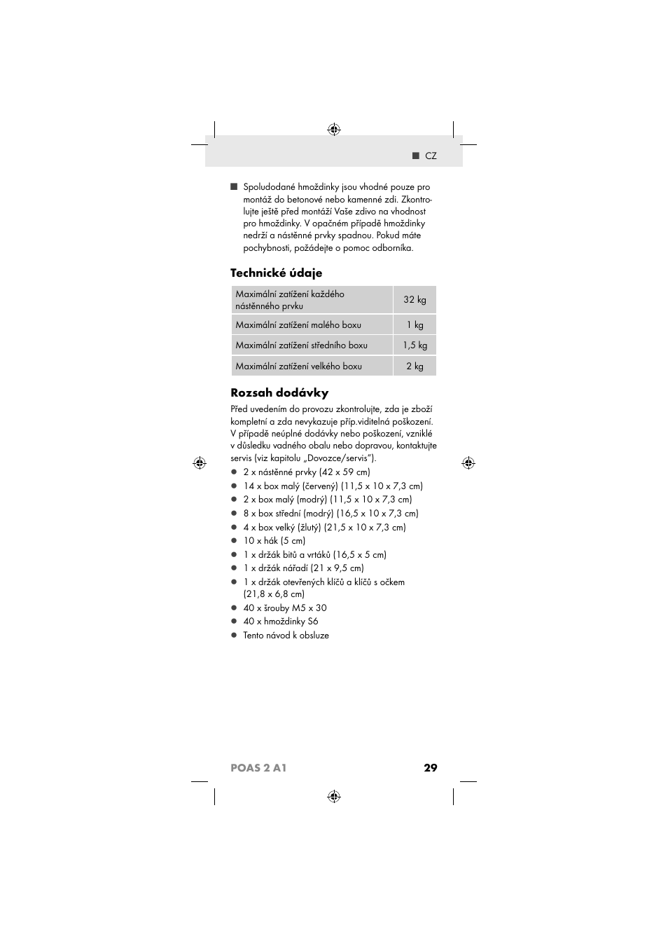 Technické údaje, Rozsah dodávky | Powerfix POAS 2 A1 User Manual | Page 31 / 47