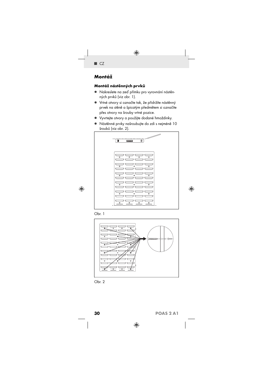 Montáž, 30 poas 2 a1 | Powerfix POAS 2 A1 User Manual | Page 32 / 47