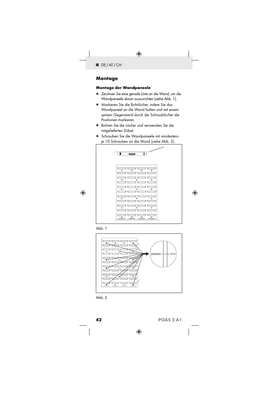 Montage, 42 poas 2 a1 | Powerfix POAS 2 A1 User Manual | Page 44 / 47