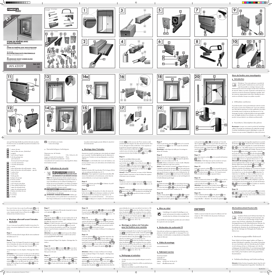 Powerfix ALUMINIUM INSECT SCREEN BLIND User Manual | 2 pages