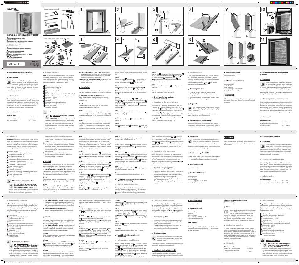 Powerfix Aluminium Window  Insect Screen User Manual | 2 pages