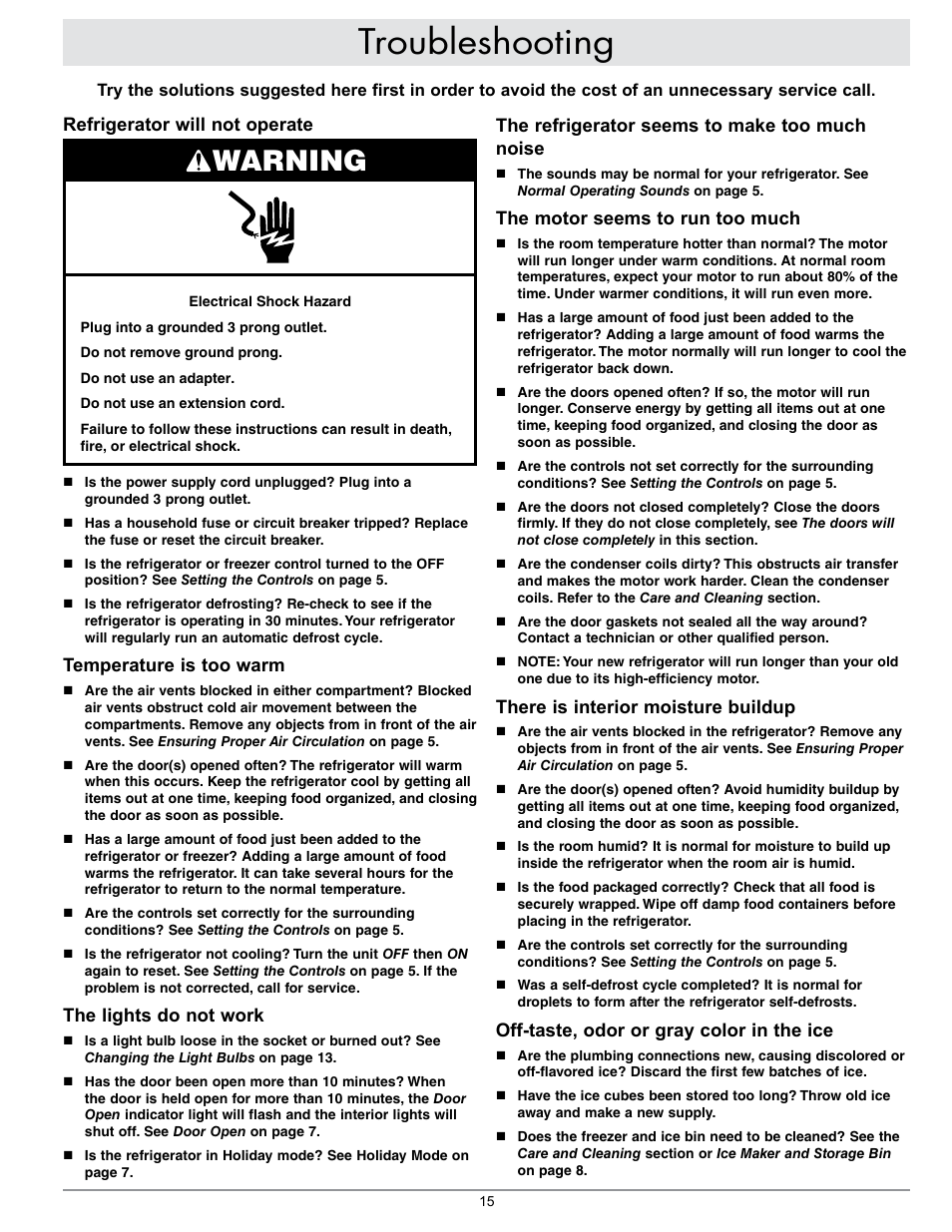 Troubleshooting, Warning | Dacor IF48DBOL User Manual | Page 17 / 24