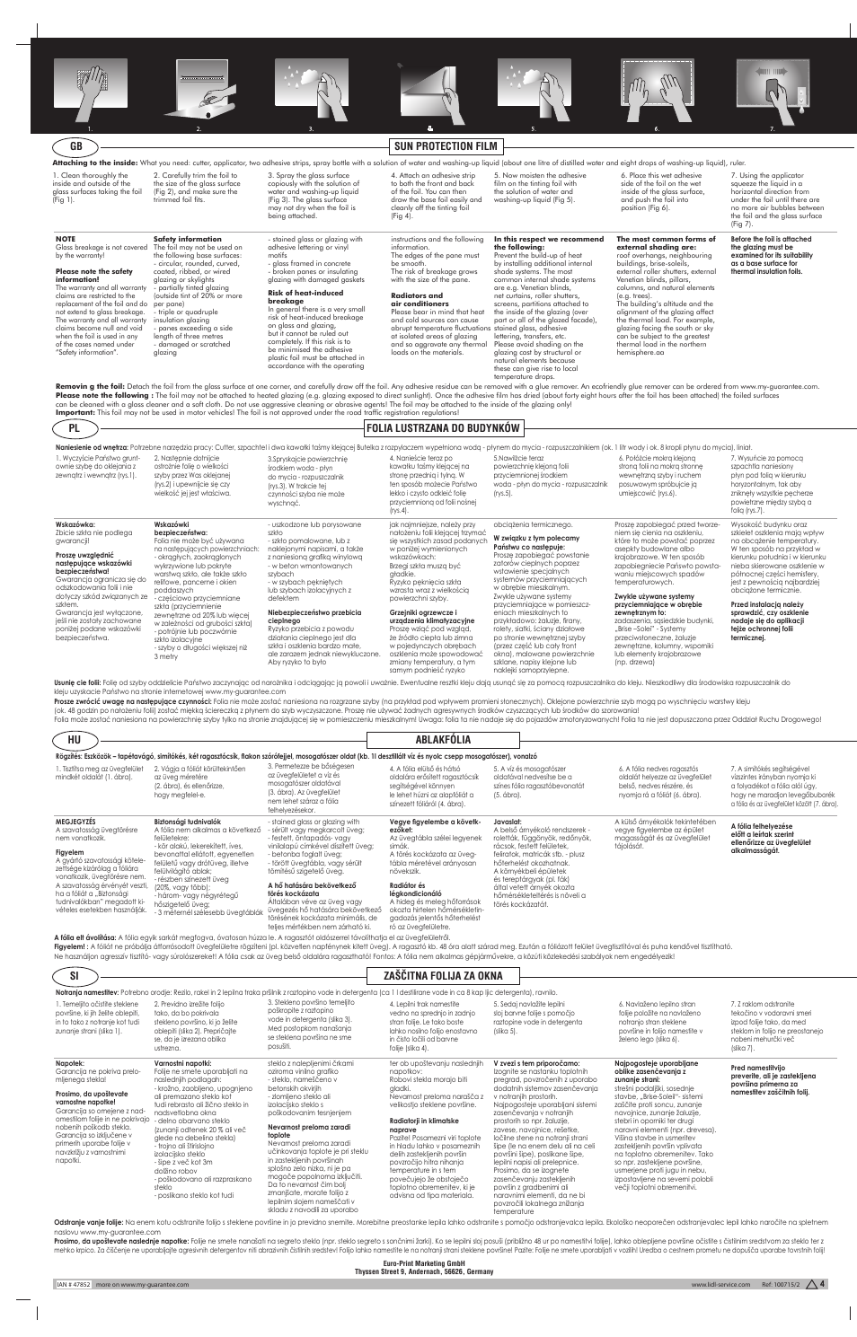 Powerfix Sun Protection Film User Manual | 2 pages