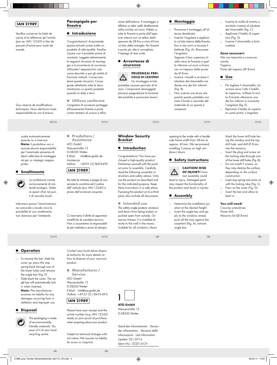 Powerfix WINDOW SECURITY BRACKET User Manual | Page 2 / 2