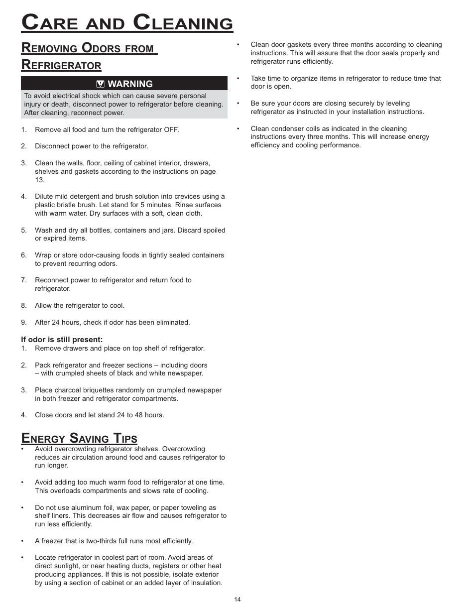 Are and, Leaning | Dacor EF36 User Manual | Page 16 / 24