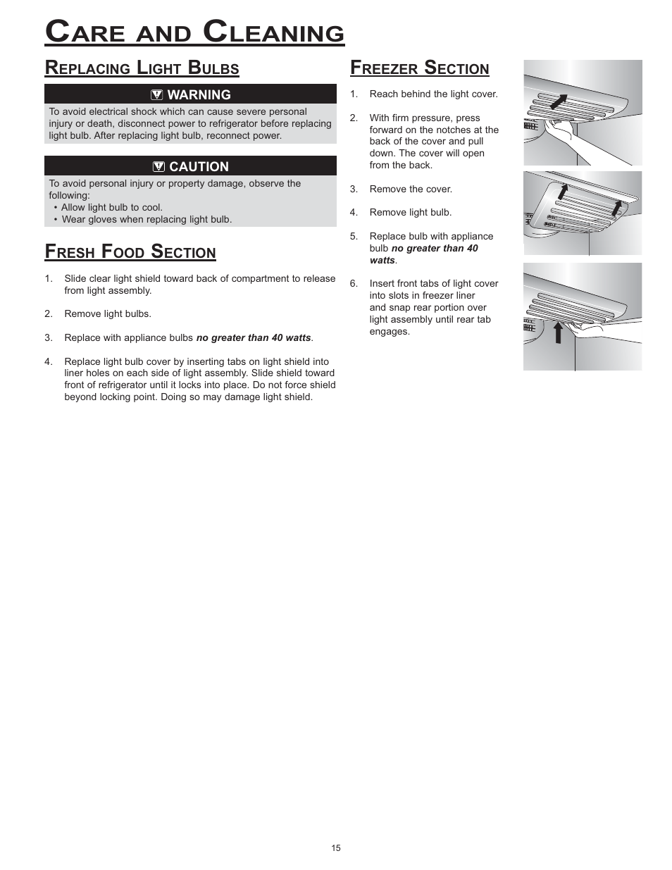 Are and, Leaning | Dacor EF36 User Manual | Page 17 / 24