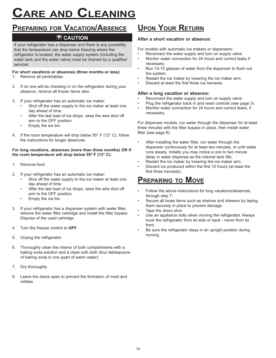 Are and, Leaning | Dacor EF36 User Manual | Page 18 / 24
