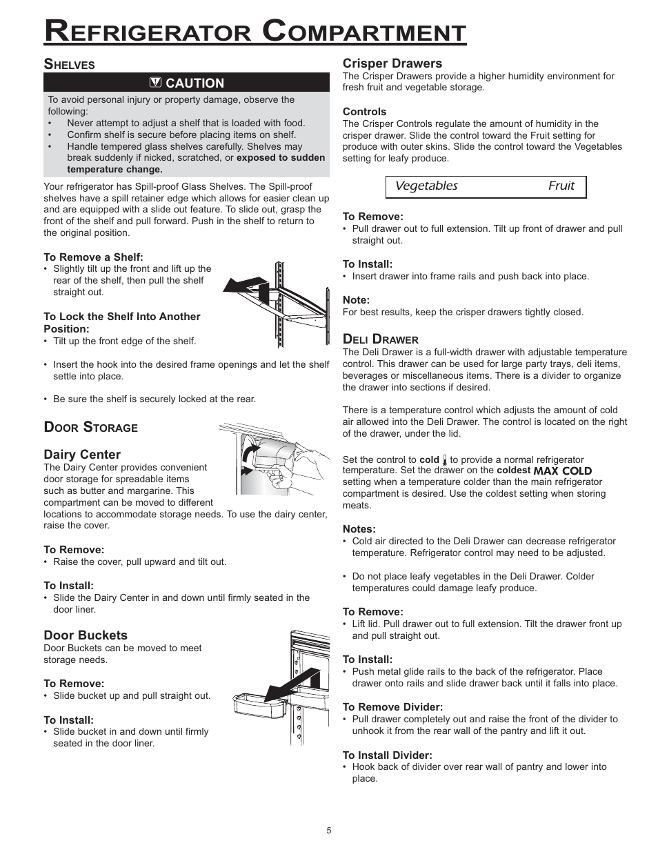 Efrigerator, Ompartment | Dacor EF36 User Manual | Page 7 / 24