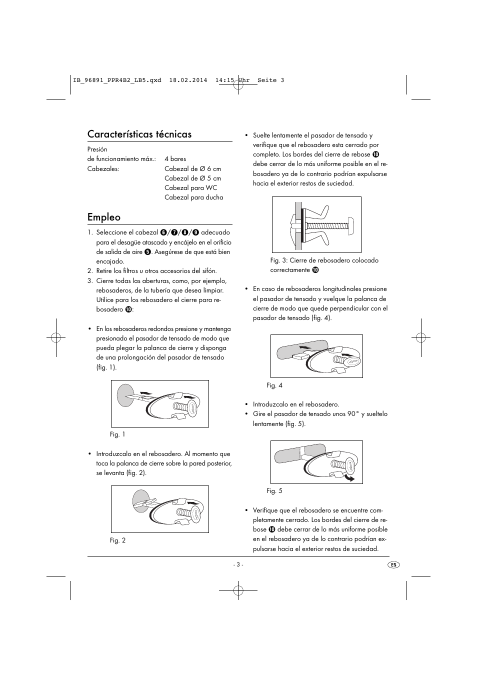 Características técnicas, Empleo | Powerfix PPR 4 B2 User Manual | Page 6 / 27