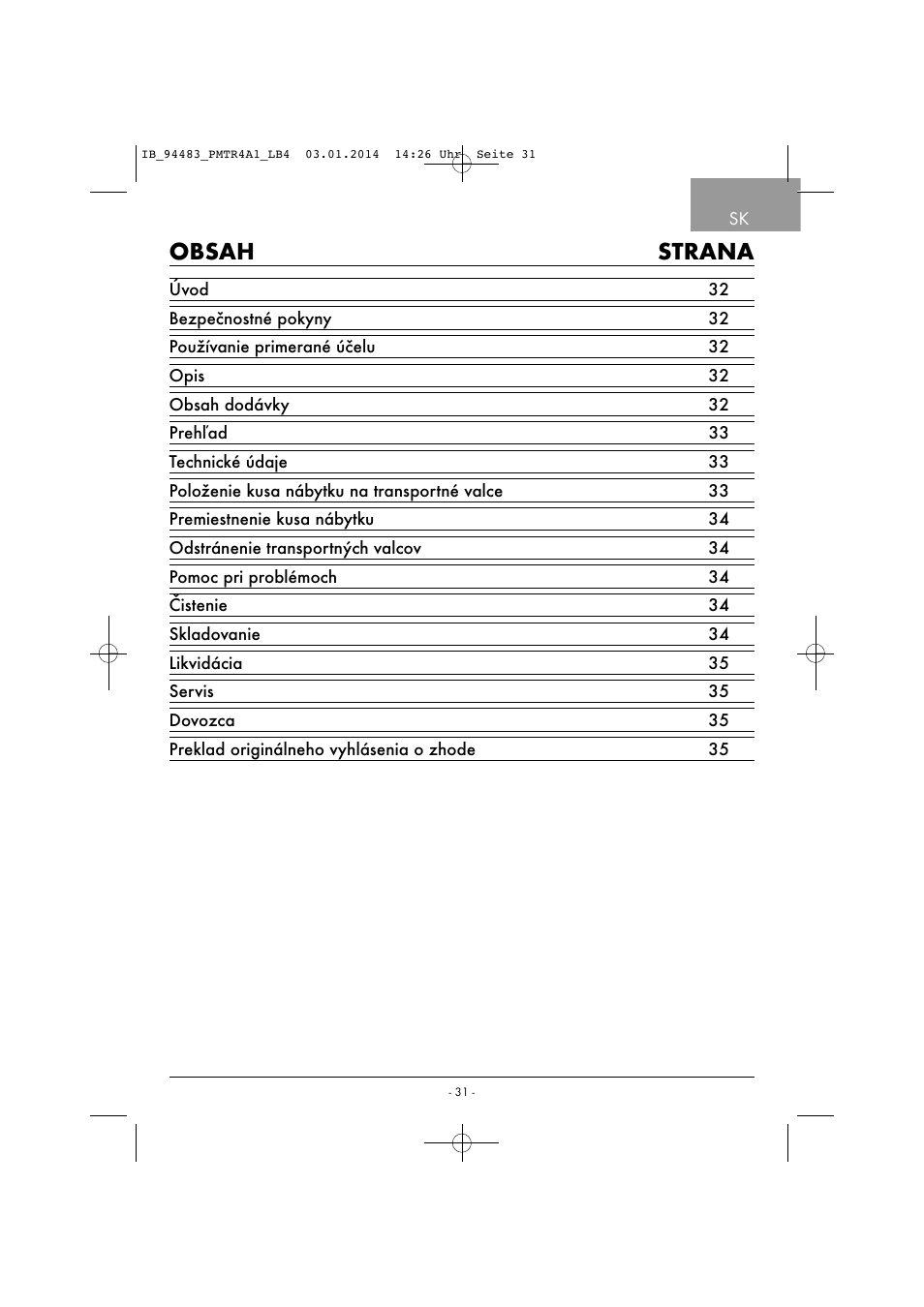 Powerfix PMTR 4 A1 User Manual | Page 34 / 46