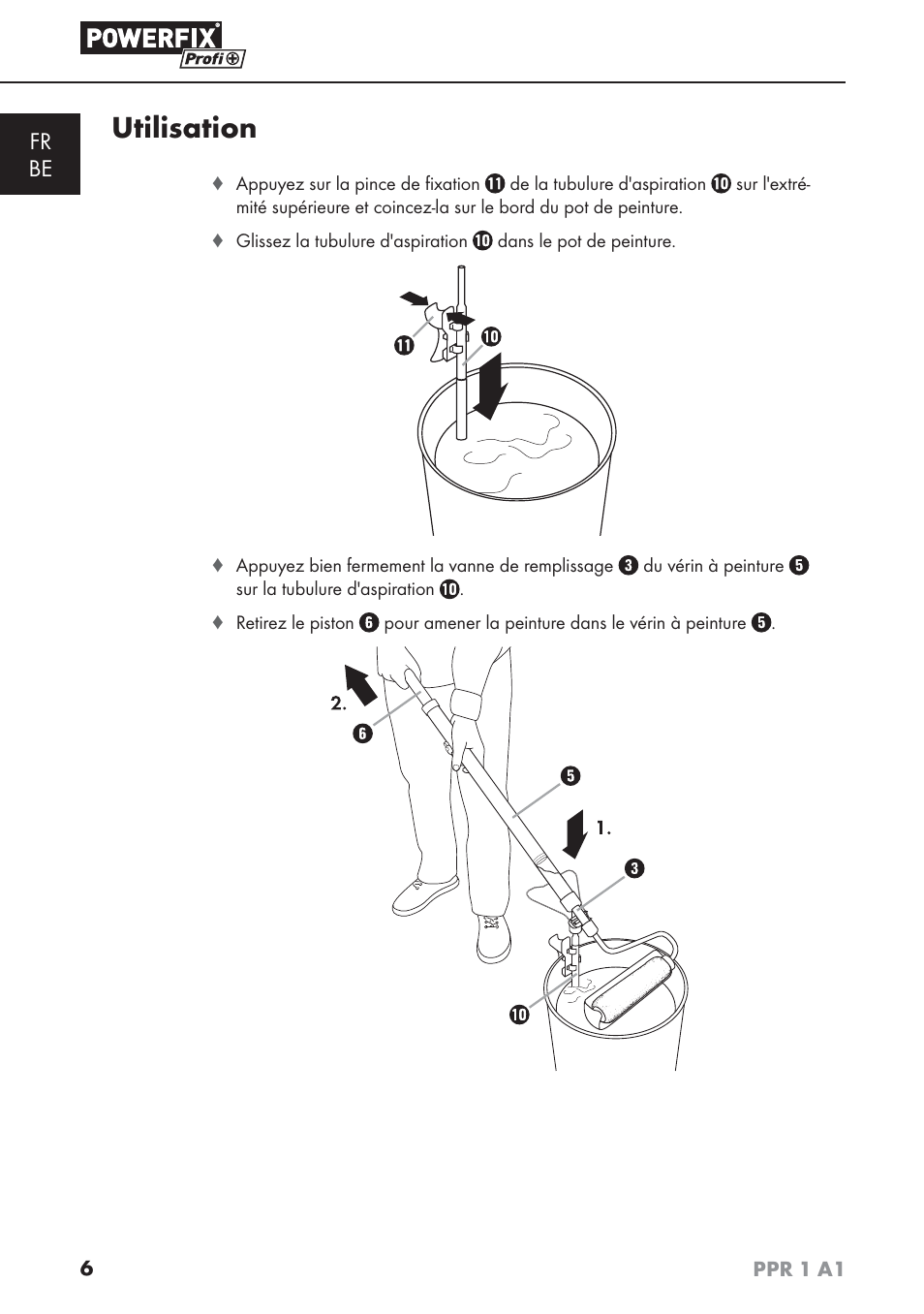 Utilisation, Fr be | Powerfix PPR 1 A1 User Manual | Page 9 / 34