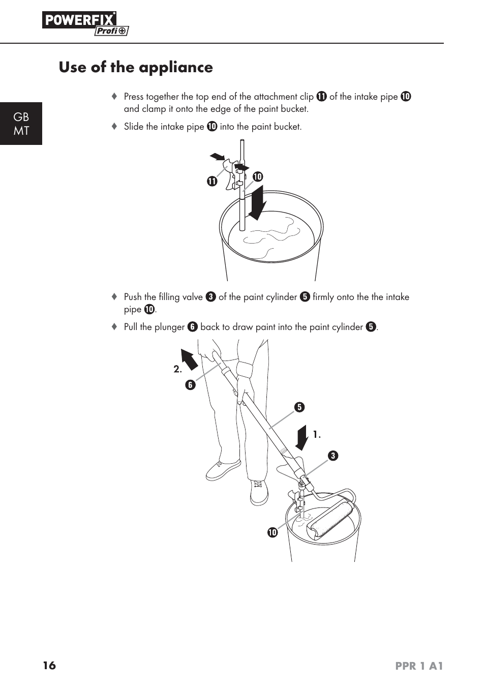 Use of the appliance, Gb mt | Powerfix PPR 1 A1 User Manual | Page 19 / 34