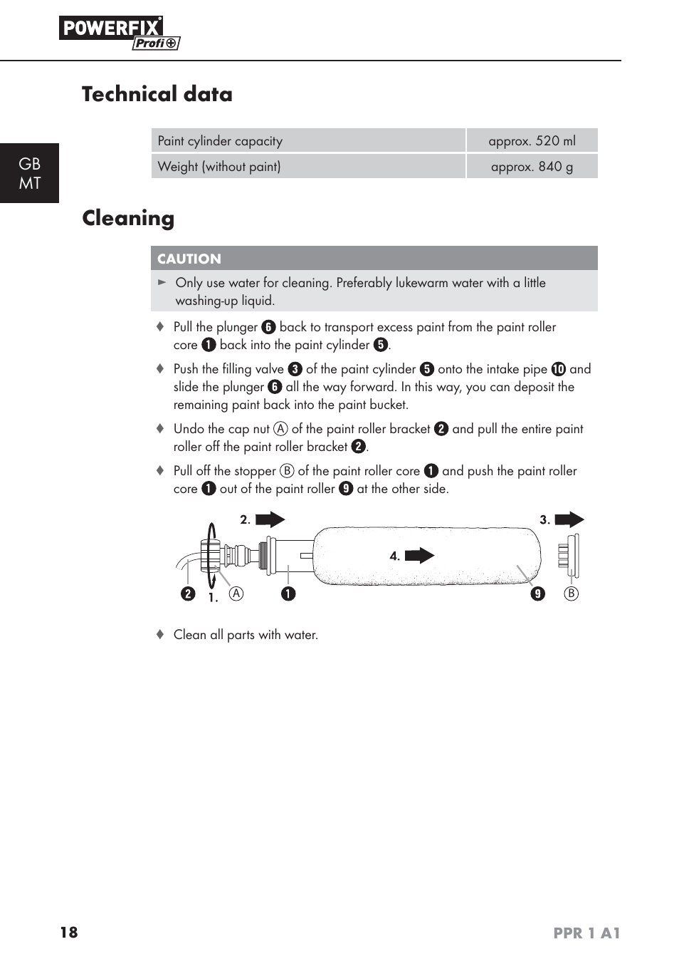 Technical data, Cleaning, Gb mt | Powerfix PPR 1 A1 User Manual | Page 21 / 34