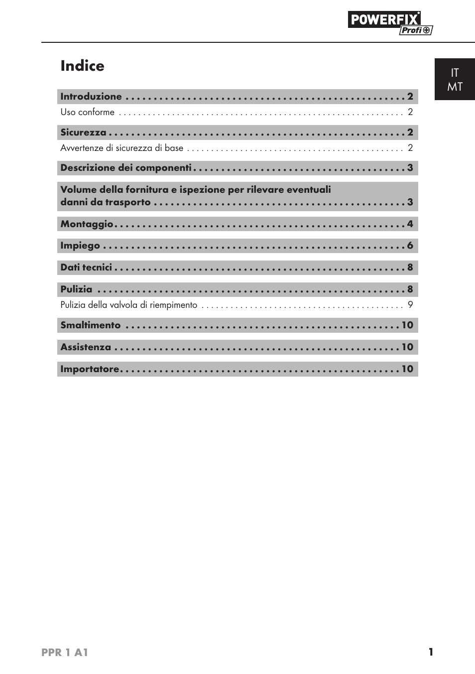 Indice, It mt | Powerfix PPR 1 A1 User Manual | Page 4 / 34