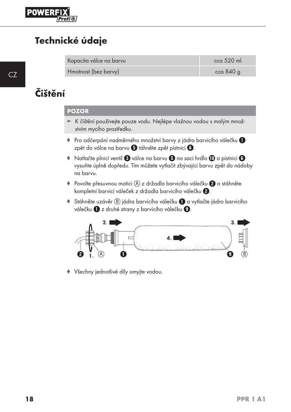 Technické údaje, Čištění | Powerfix PPR 1 A1 User Manual | Page 21 / 44