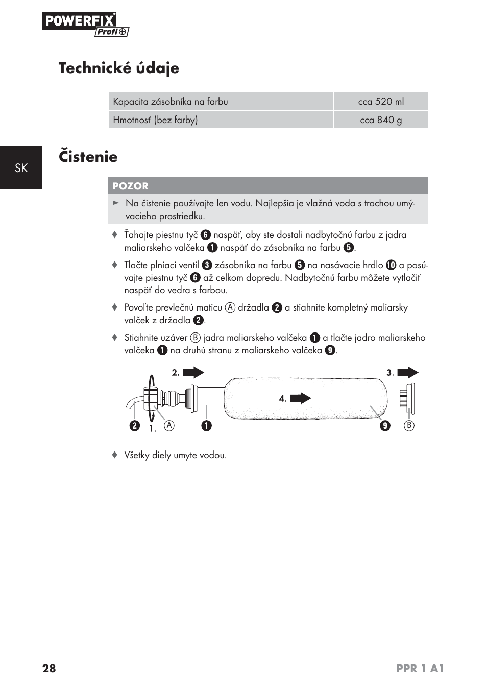 Technické údaje, Čistenie | Powerfix PPR 1 A1 User Manual | Page 31 / 44