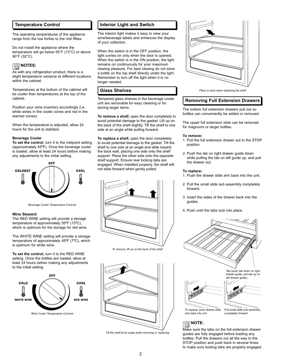 Dacor Wine Steward/Beverage Cooler User Manual | Page 4 / 12