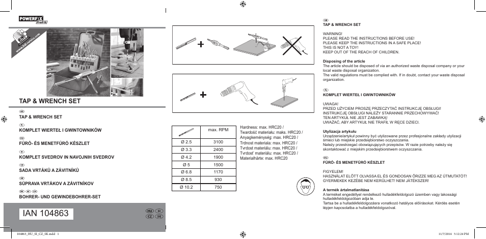 Powerfix Z28395 User Manual | 2 pages