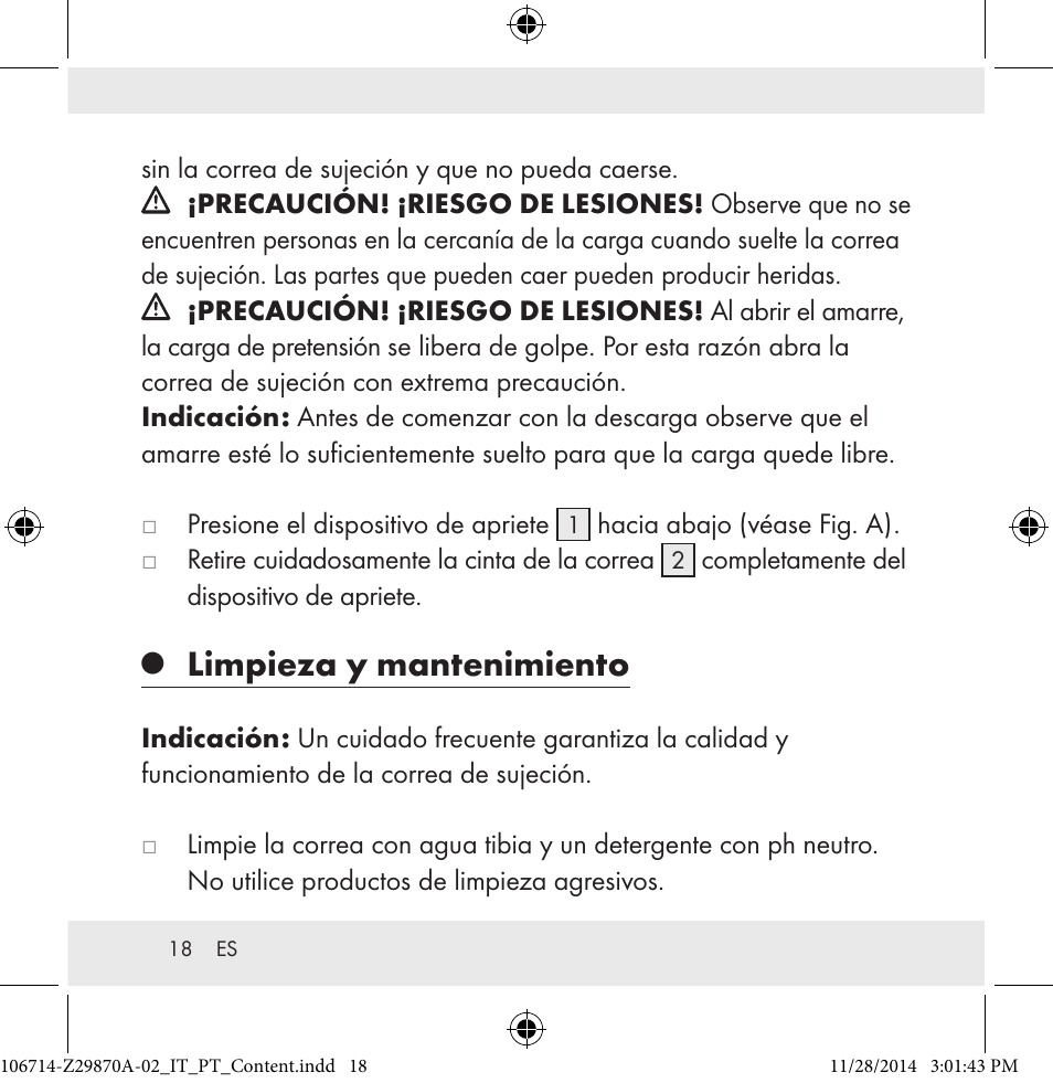 Limpieza y mantenimiento | Powerfix Z28970A-02 User Manual | Page 18 / 79