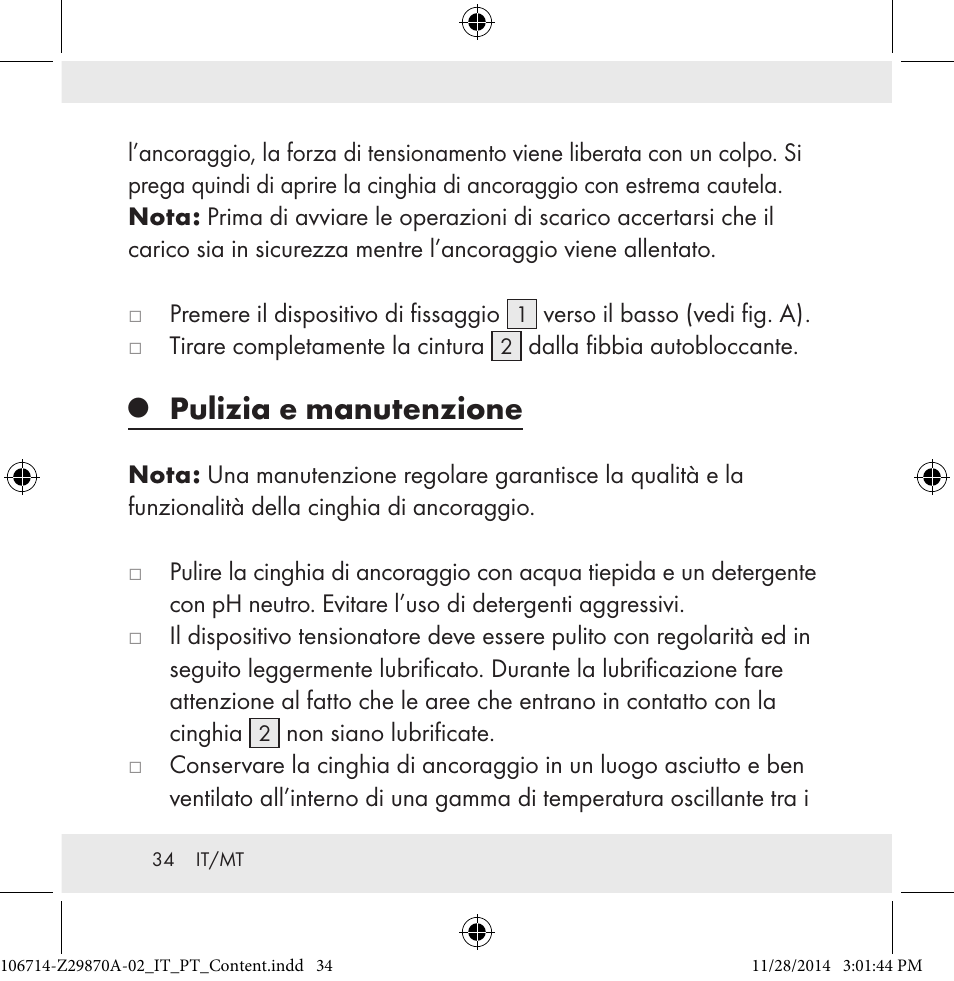 Pulizia e manutenzione | Powerfix Z28970A-02 User Manual | Page 34 / 79