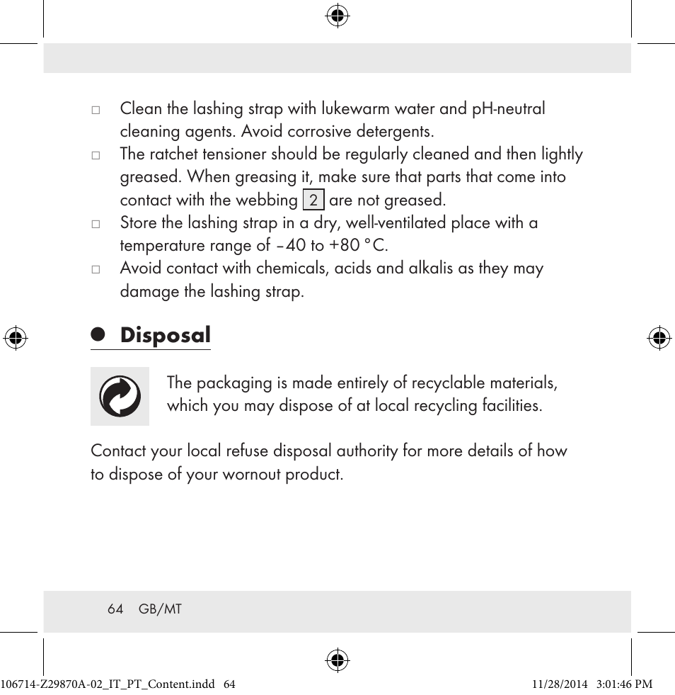 Disposal | Powerfix Z28970A-02 User Manual | Page 64 / 79