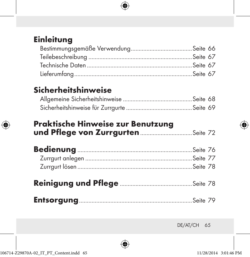 Einleitung, Sicherheitshinweise, Bedienung | Reinigung und pflege, Entsorgung | Powerfix Z28970A-02 User Manual | Page 65 / 79