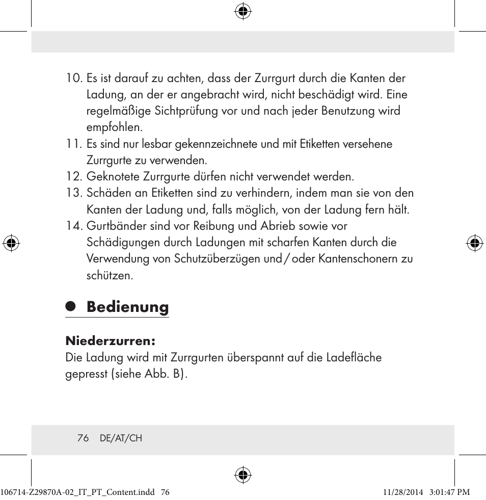 Bedienung | Powerfix Z28970A-02 User Manual | Page 76 / 79