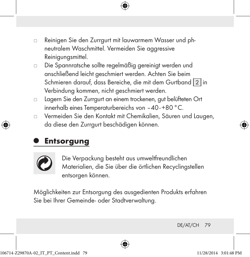 Entsorgung | Powerfix Z28970A-02 User Manual | Page 79 / 79