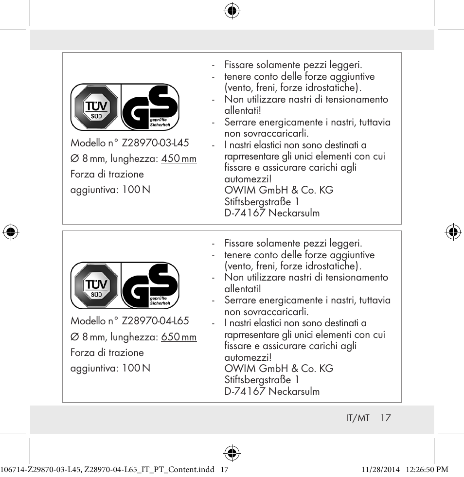 Powerfix Z28970-03-L45 / Z28970-04-L65 User Manual | Page 17 / 38