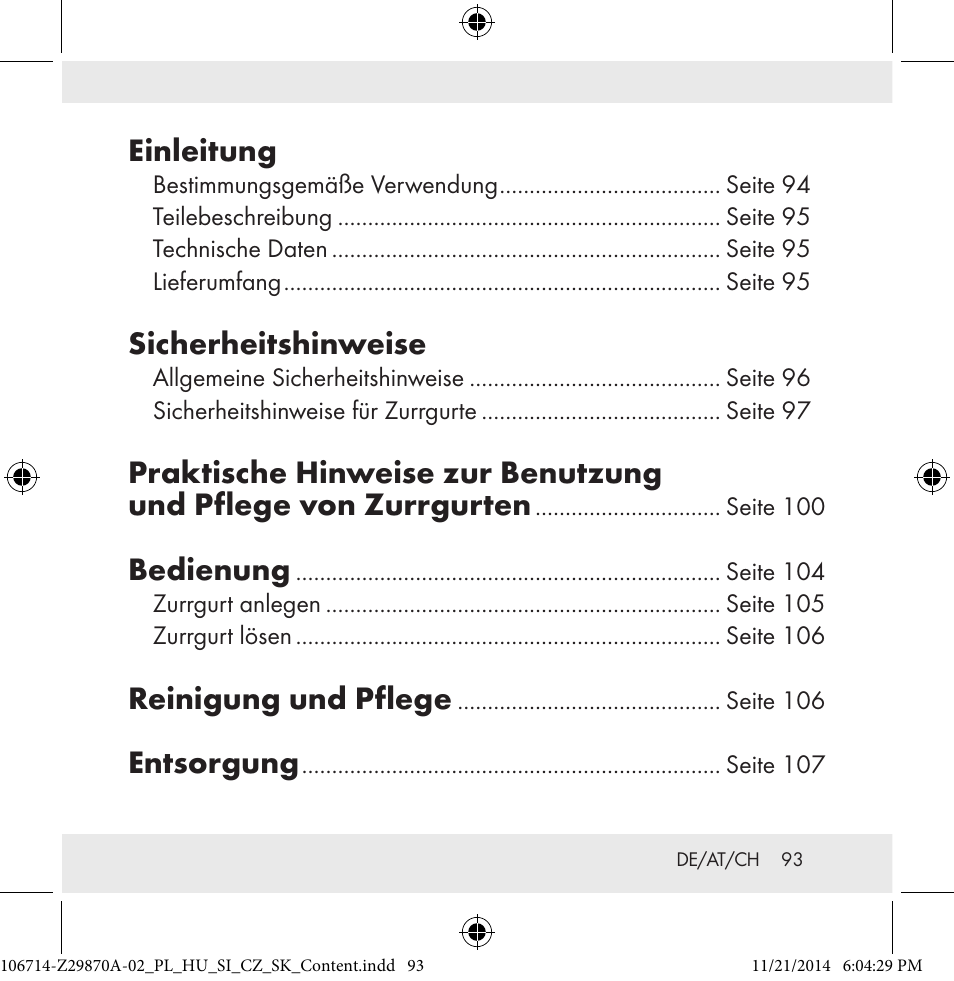 Einleitung, Sicherheitshinweise, Bedienung | Reinigung und pflege, Entsorgung | Powerfix Z28970A-02 User Manual | Page 93 / 107