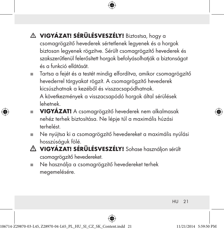 Powerfix Z28970-03-L45 / Z28970-04-L65 User Manual | Page 21 / 52