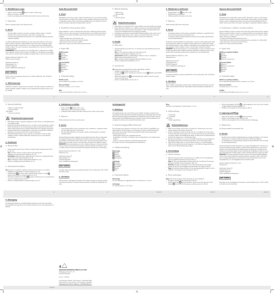 Powerfix Punch Pliers Set User Manual | Page 2 / 2