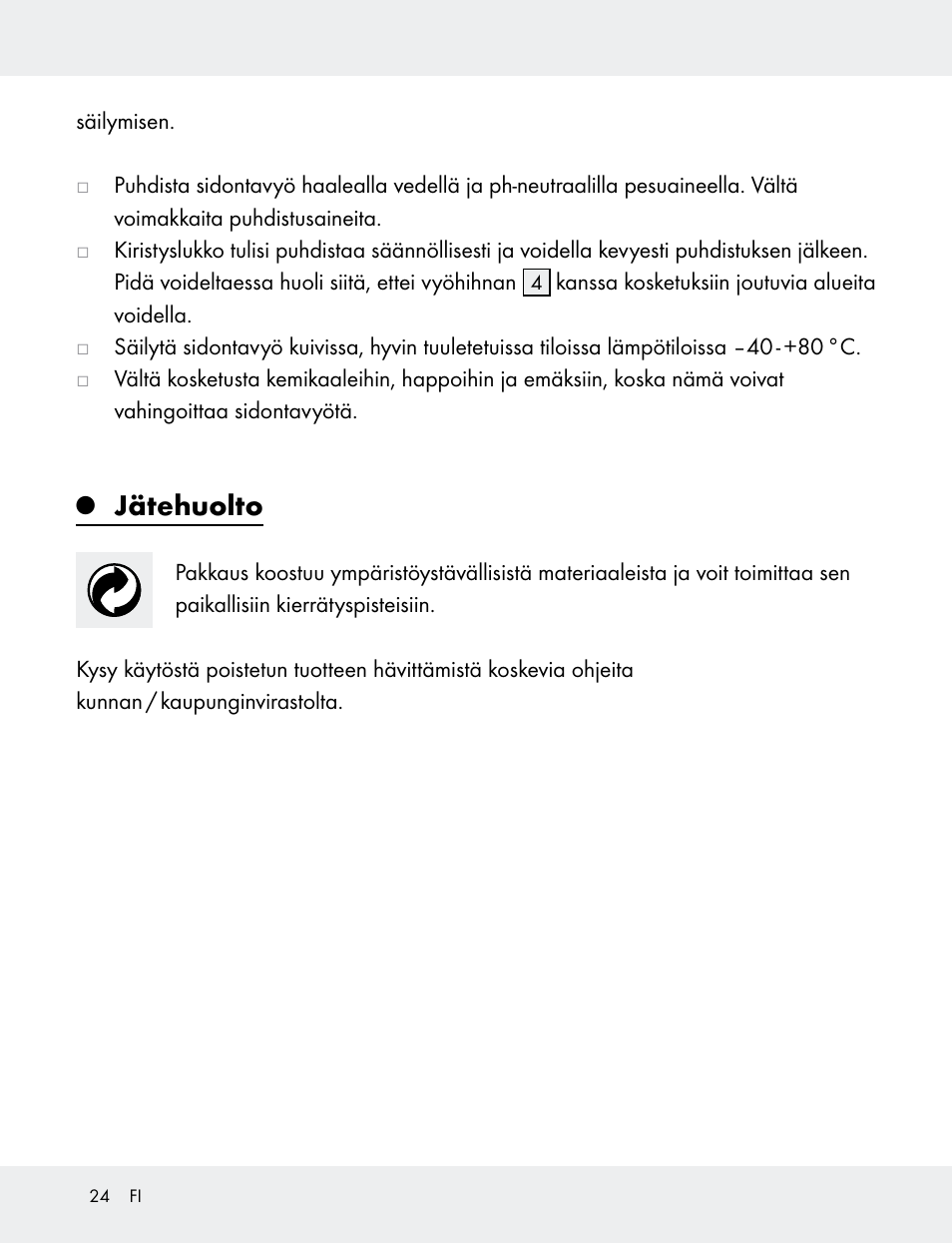 Jätehuolto | Powerfix 103749-14-01A User Manual | Page 24 / 78