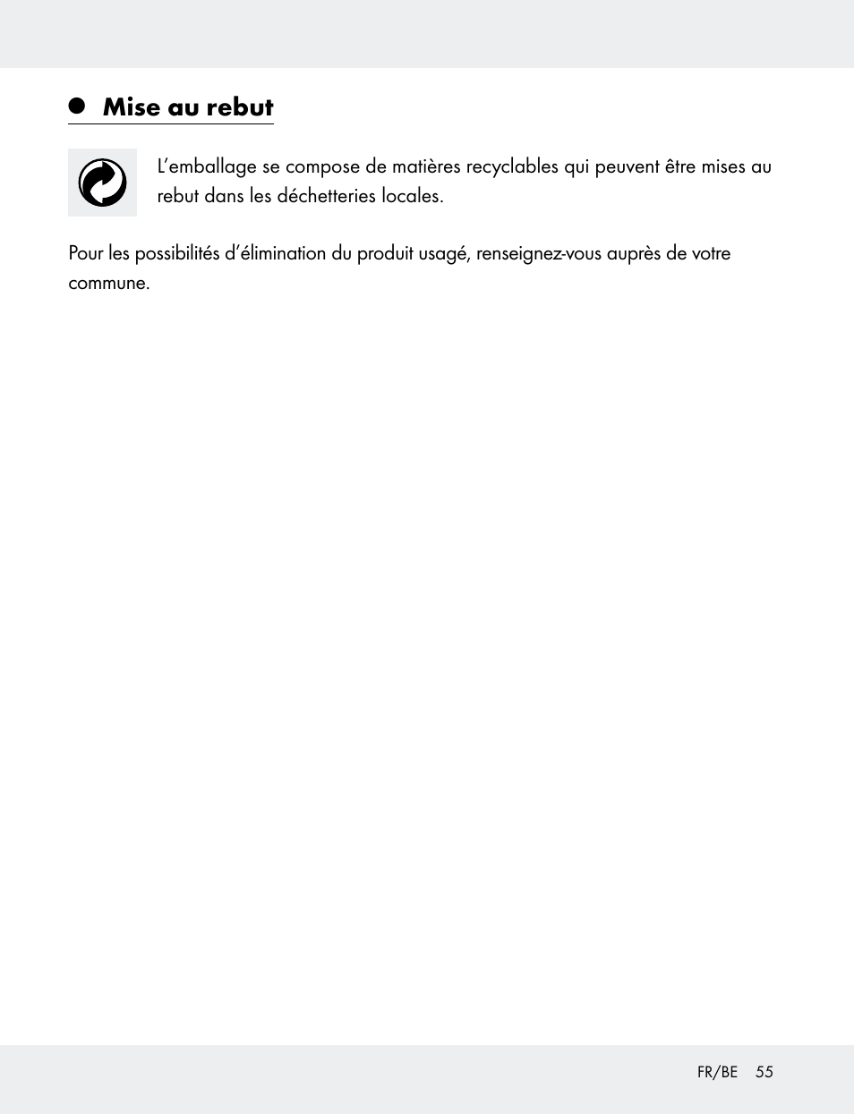 Mise au rebut | Powerfix 103749-14-01A User Manual | Page 55 / 78